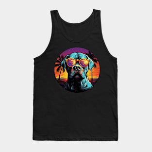 Retro Wave American Bulldog Dog Shirt Tank Top